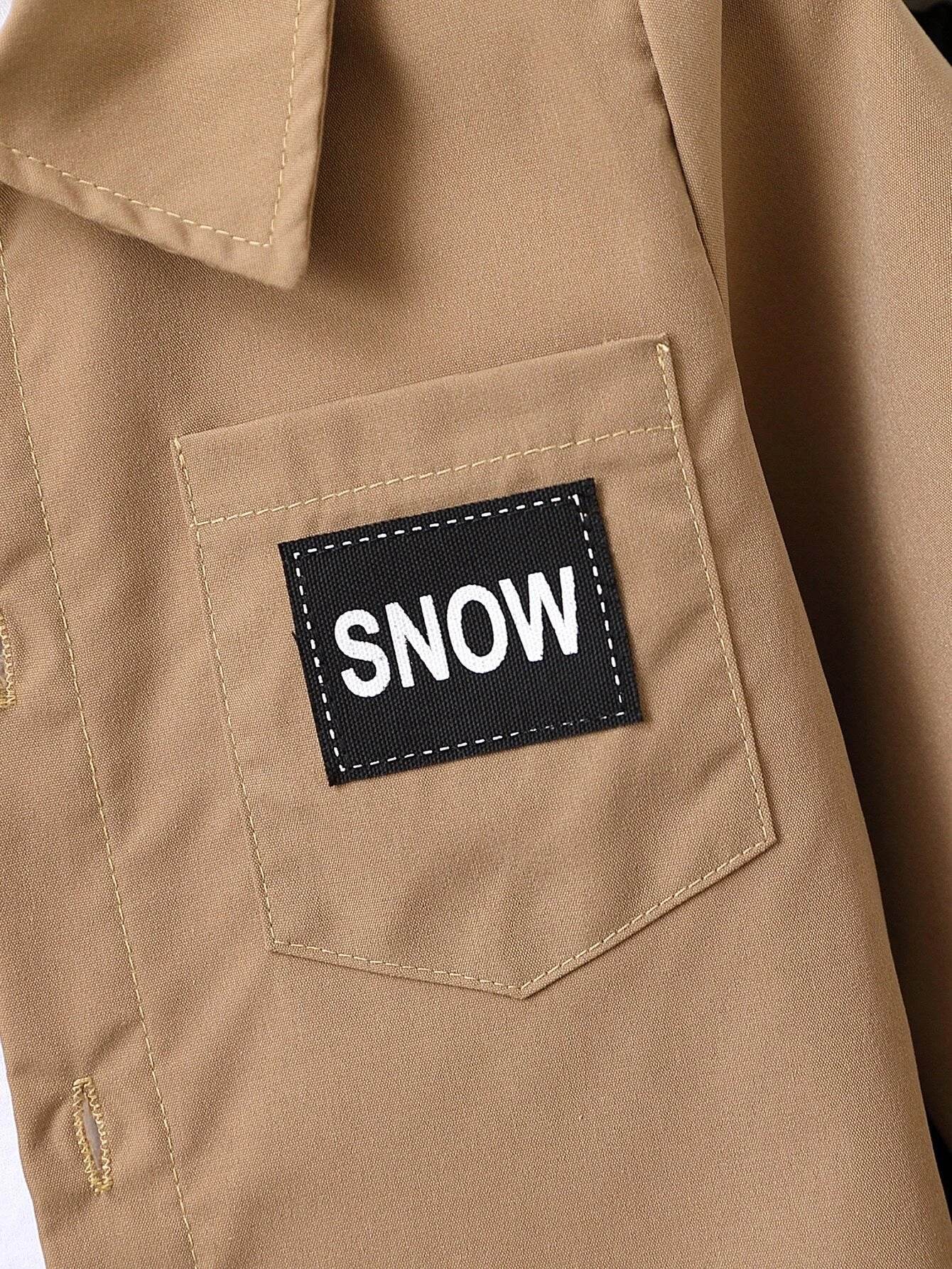 Boy's Letter Patched Detail Pocket Front Shirt & Pants Set - IRRAKIDS