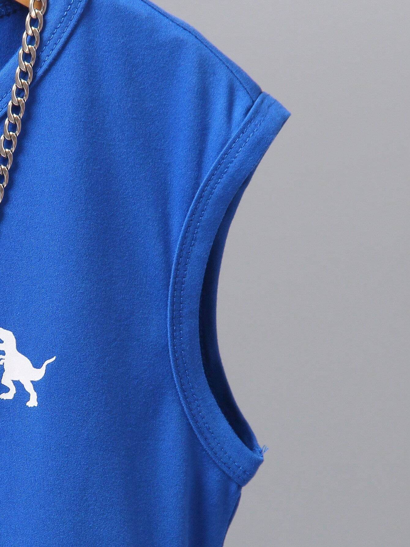 Cute Print Summer Tank Top and Shorts Set with Crew Neck for Kids - IRRAKIDS