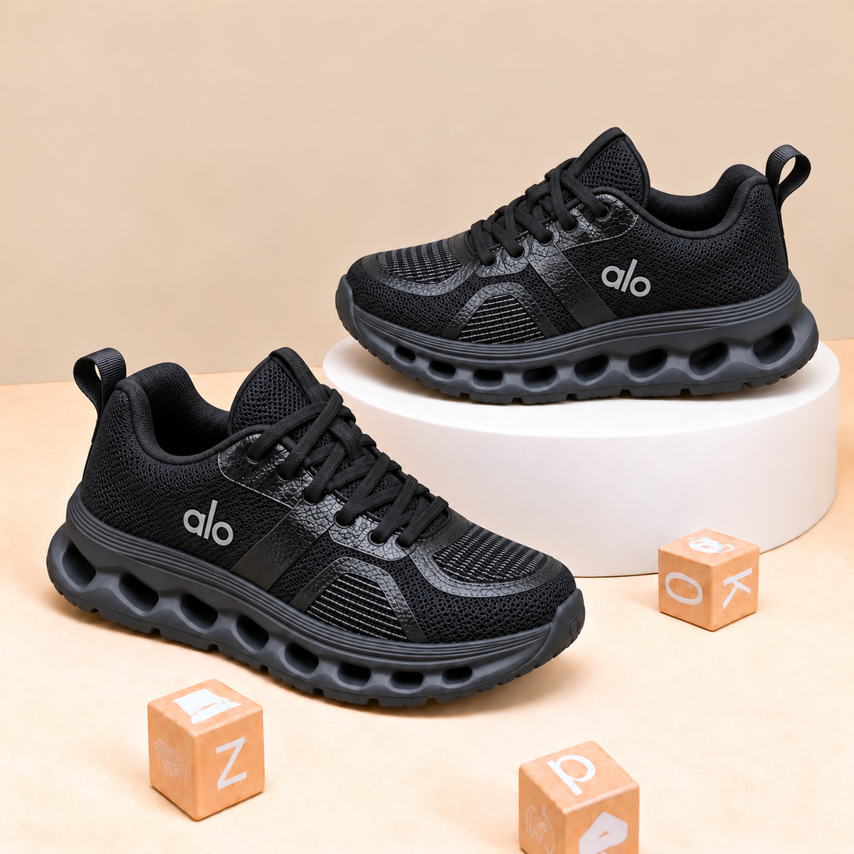Kids’ Sporty Mesh Sneakers with Sculpted Cutout Soles, Classic Panel Details and Everyday Casual Style in Black, Grey and Navy Blue