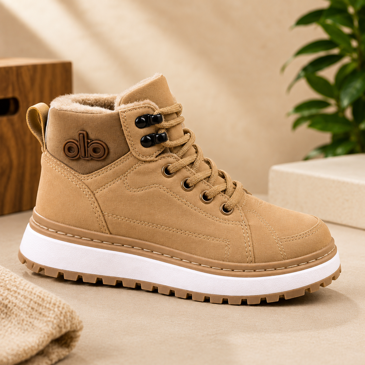 Kids’ Warm High-Top Winter Boots – Casual Lace-Up Shoes