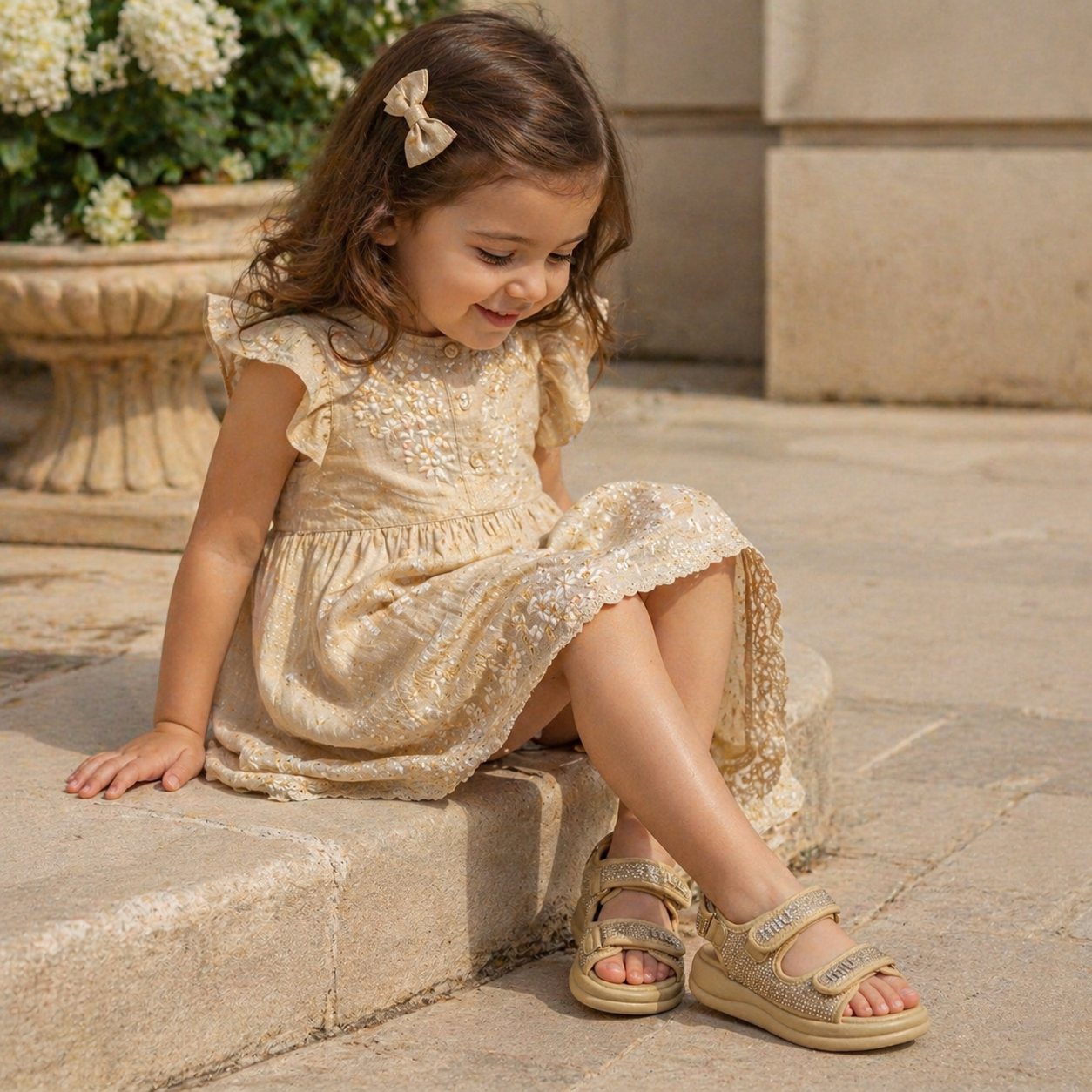 Elegant Girls Sandals – Sparkling Comfort with Stylish Touch