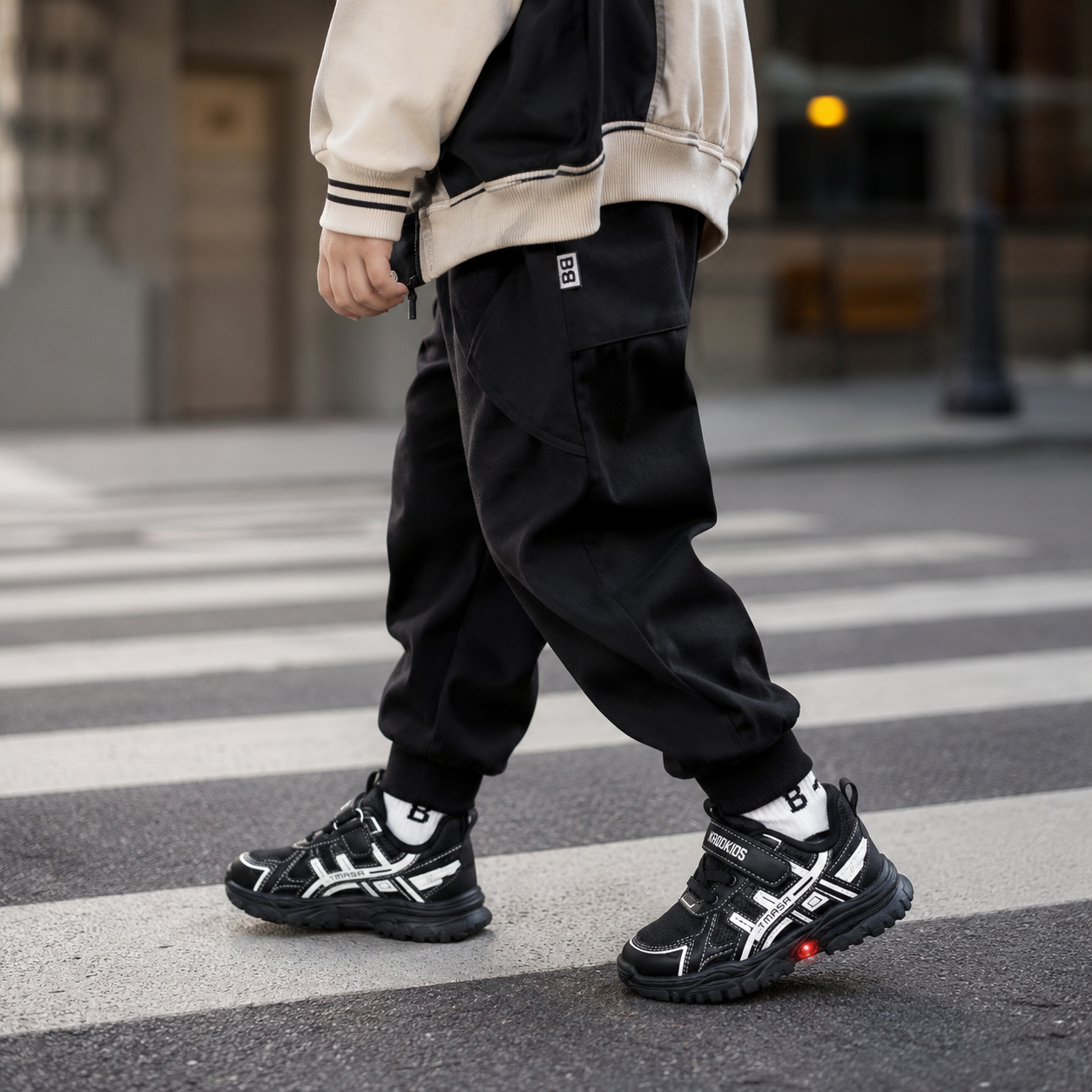 Baskets lumineuses à LED pour enfants – Chaussures légères et respirantes avec fermeture Velcro et semelle antidérapante