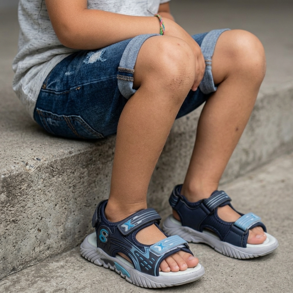 Sandales de sport pour garçons – Chaussures d'été légères antidérapantes avec brides réglables