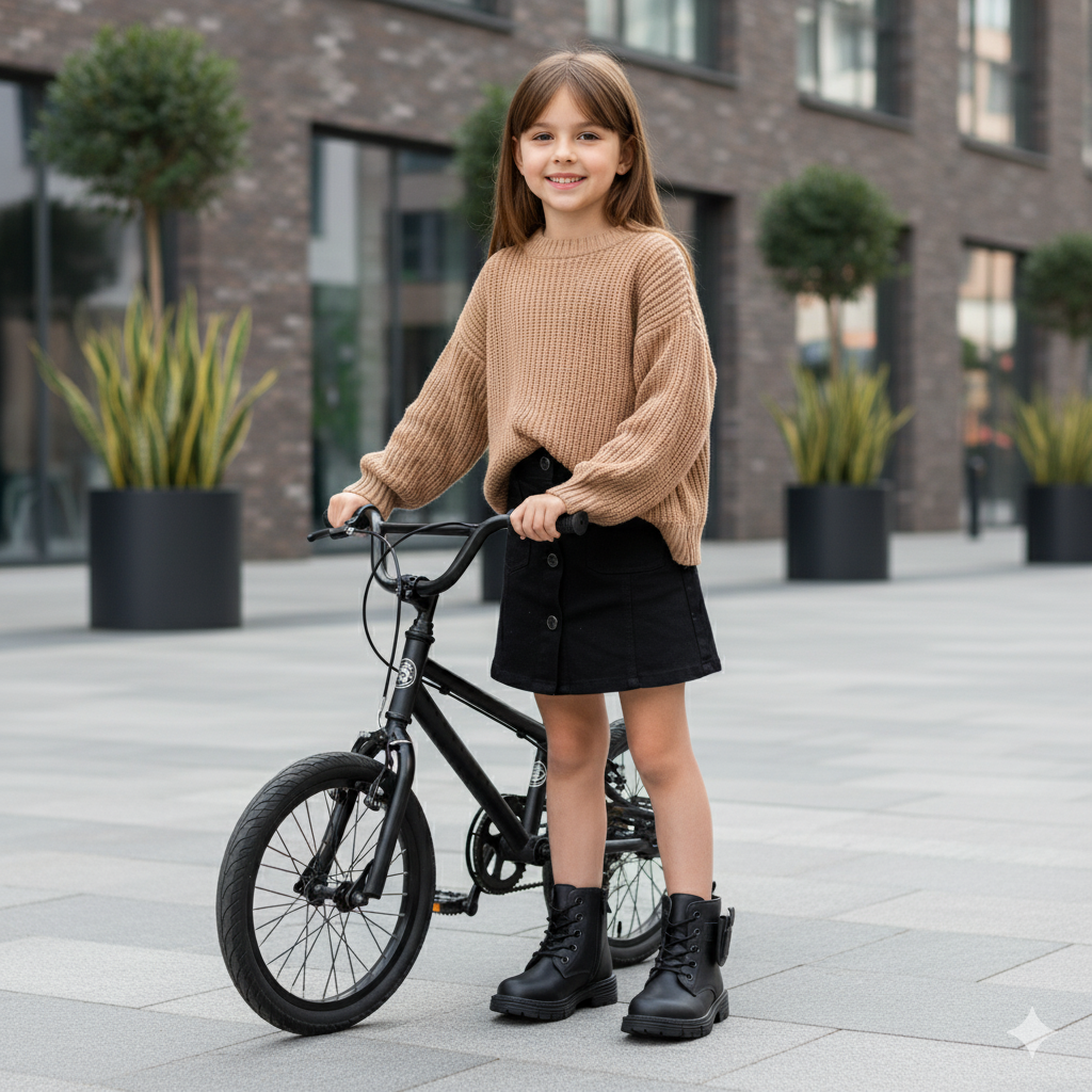 Bottes pour filles : coupe ajustée à lacets, semelle crantée
