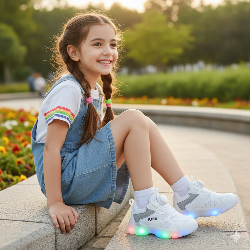 Baskets lumineuses LED pour enfants avec fermeture à molette – Chaussures confortables et élégantes pour tous les jours