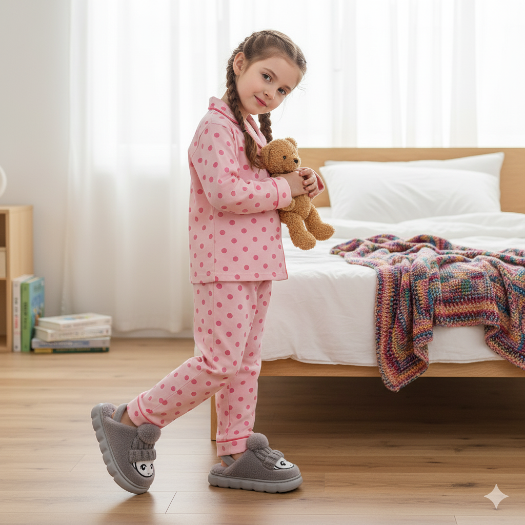 "Warm Cartoon Winter Slippers for Kids - Comfort and Fun in Every Step!"