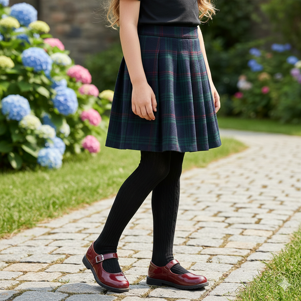 Girls Ribbed Cotton Tights – Soft, Stretchy & Everyday Comfort