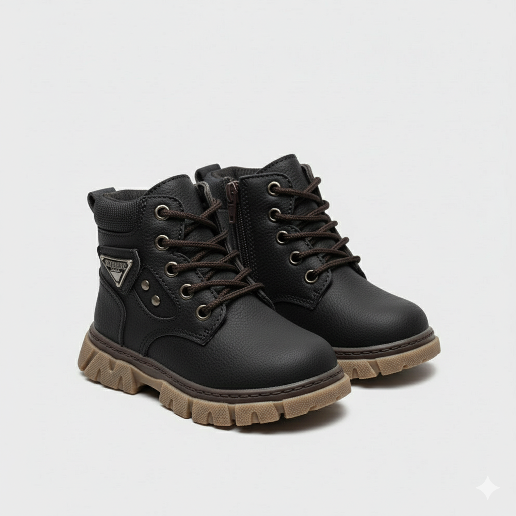Bottines pour garçon : antidérapantes, fermeture éclair latérale à enfilage rapide