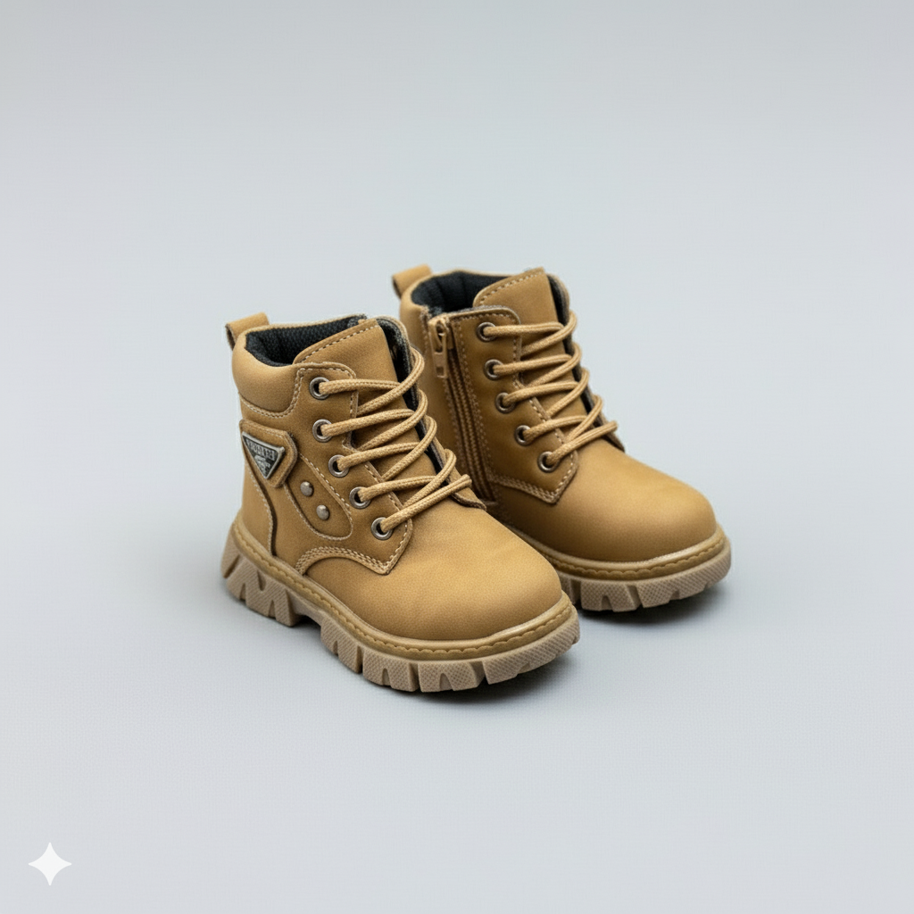 Bottines pour garçon : antidérapantes, fermeture éclair latérale à enfilage rapide