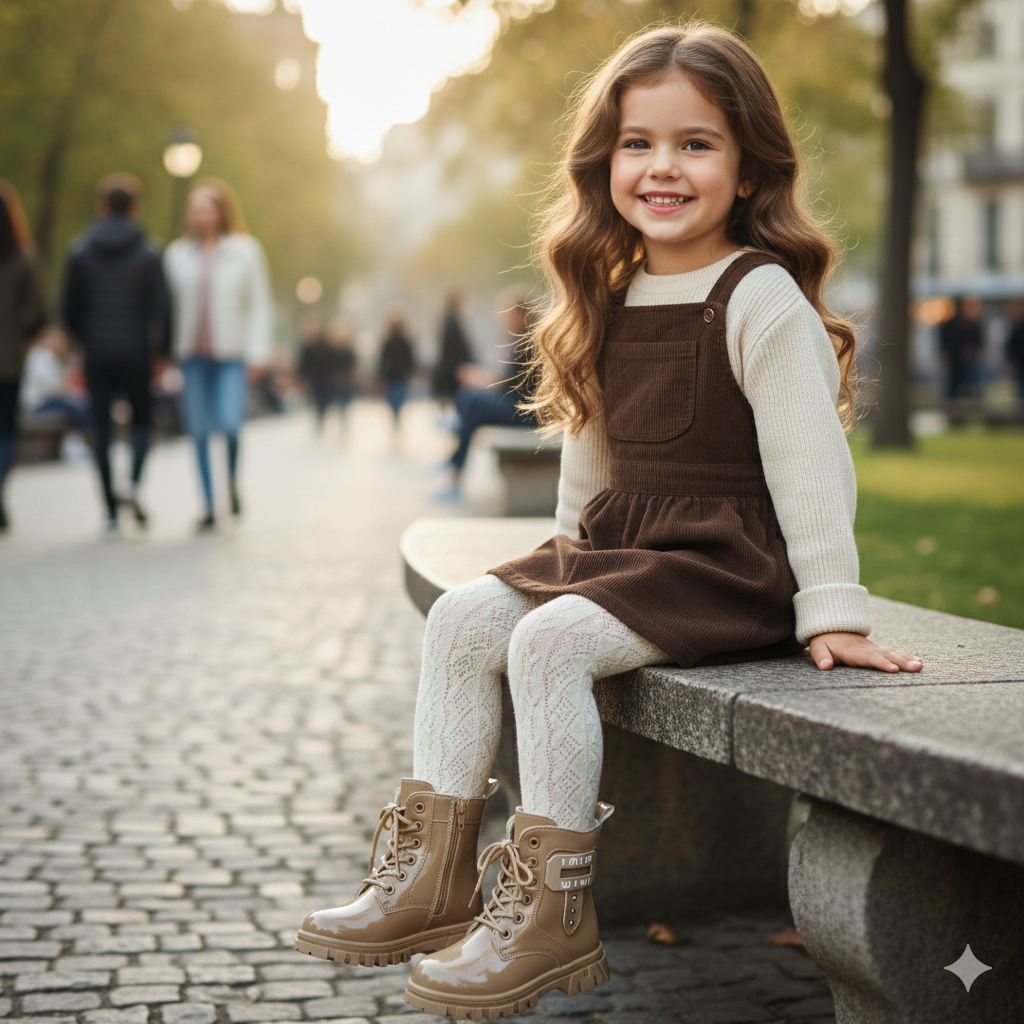 "Girls Stylish Shiny Patent Boots, Comfortable Warm Winter Boots for Kids"