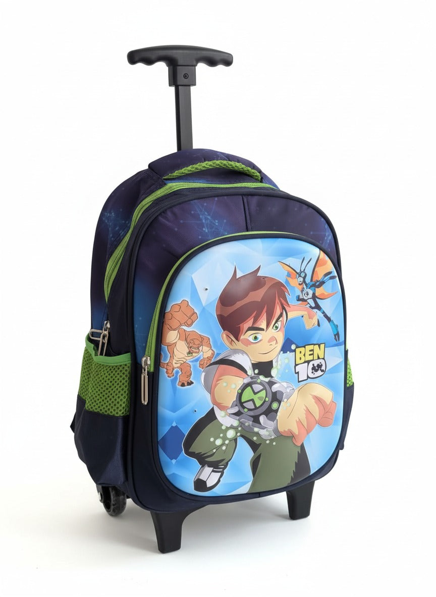 Children’s Cartoon Schoolbag with Wheels – Ultra-Light, LED Lights, Superheroes & Princess Elsa Design