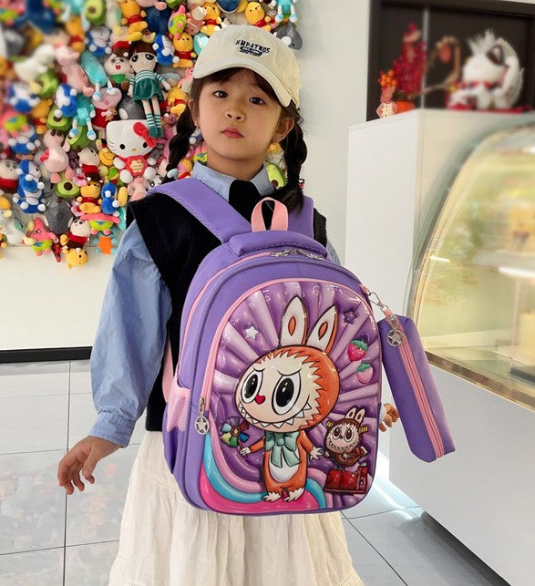 2025 Labubu Kids School Backpack – Korean Style Large-Capacity Student Bag for Boys & Girls, Kindergarten & Primary