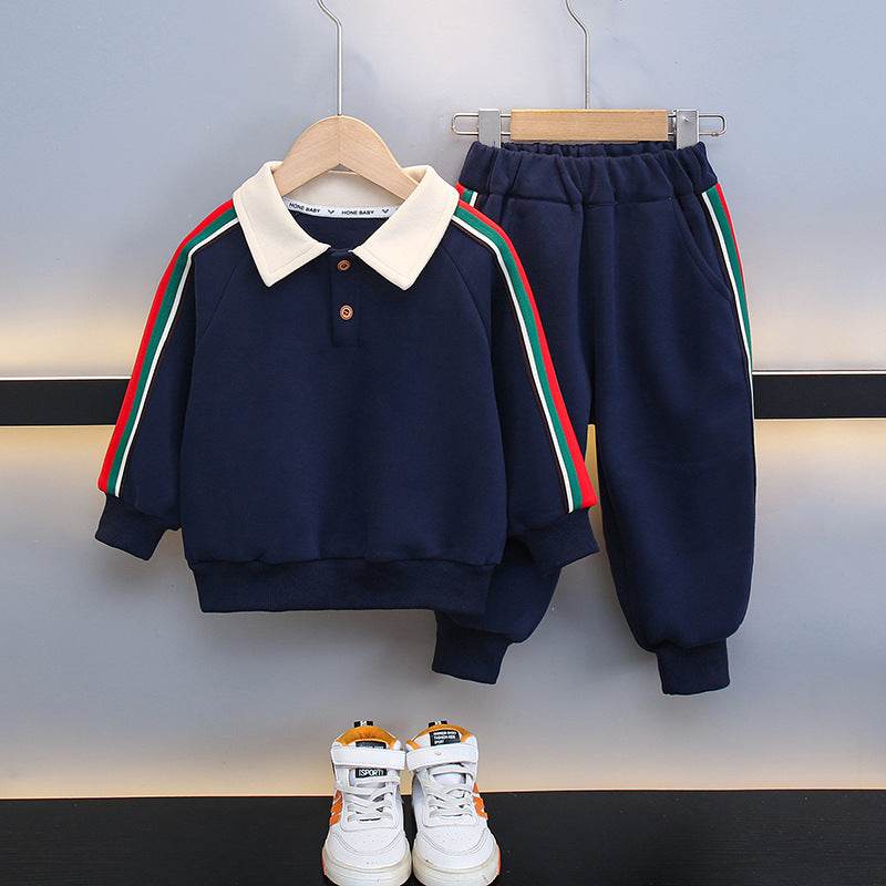 Boys 2 Piece Clothing Set - Polo Shirts and Sweatshirt for Winter and Spring Style - IRRAKIDS