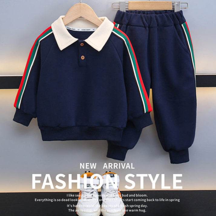 Boys 2 Piece Clothing Set - Polo Shirts and Sweatshirt for Winter and Spring Style - IRRAKIDS