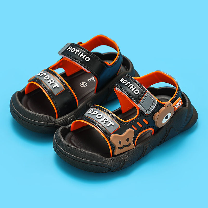 Sandales confortables pour enfants avec un joli motif de dessin animé, légères et adaptées à l'été.