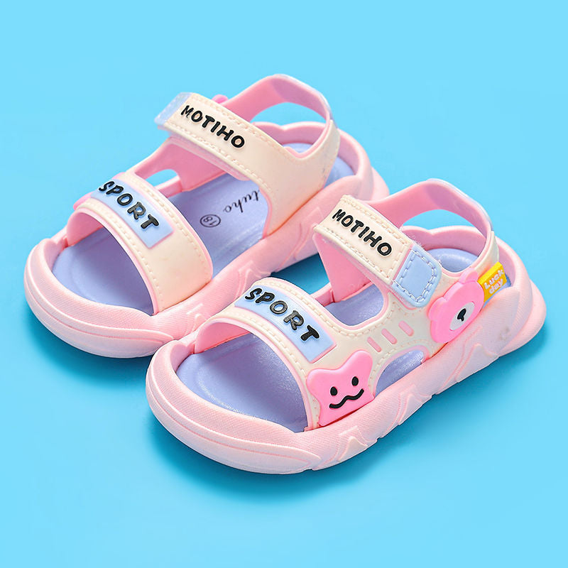 Sandales confortables pour enfants avec un joli motif de dessin animé, légères et adaptées à l'été.