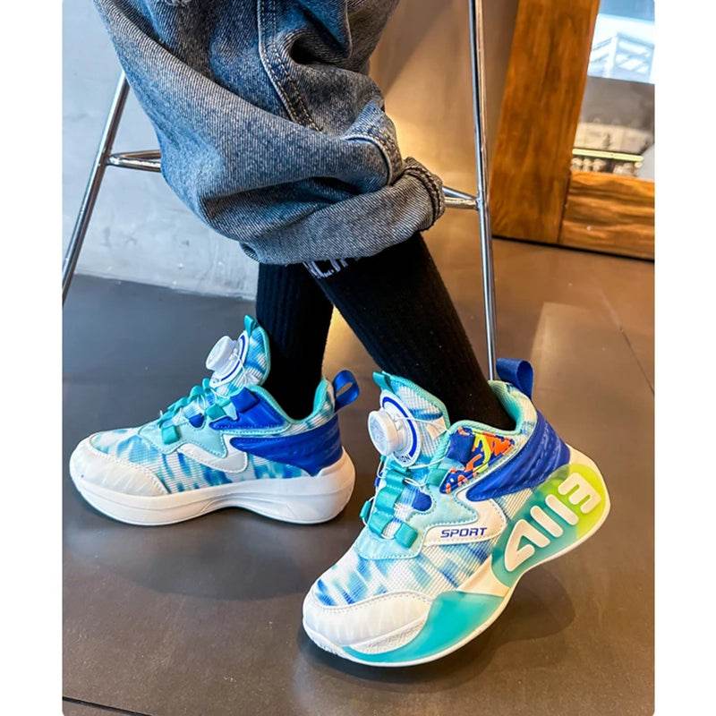 ED Light-Up Kids Sneakers with Slip-On Rotary Buckle – Comfortable, Durable, Non-Slip All-Season Shoes for Boys & Girls - IRRAKIDS