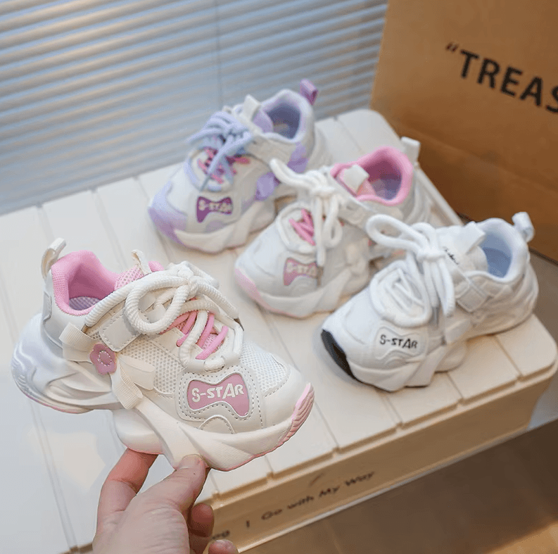 Fashion Bowknot Kids' Sneakers – Breathable Girls' Running Sports Shoes for School - IRRAKIDS