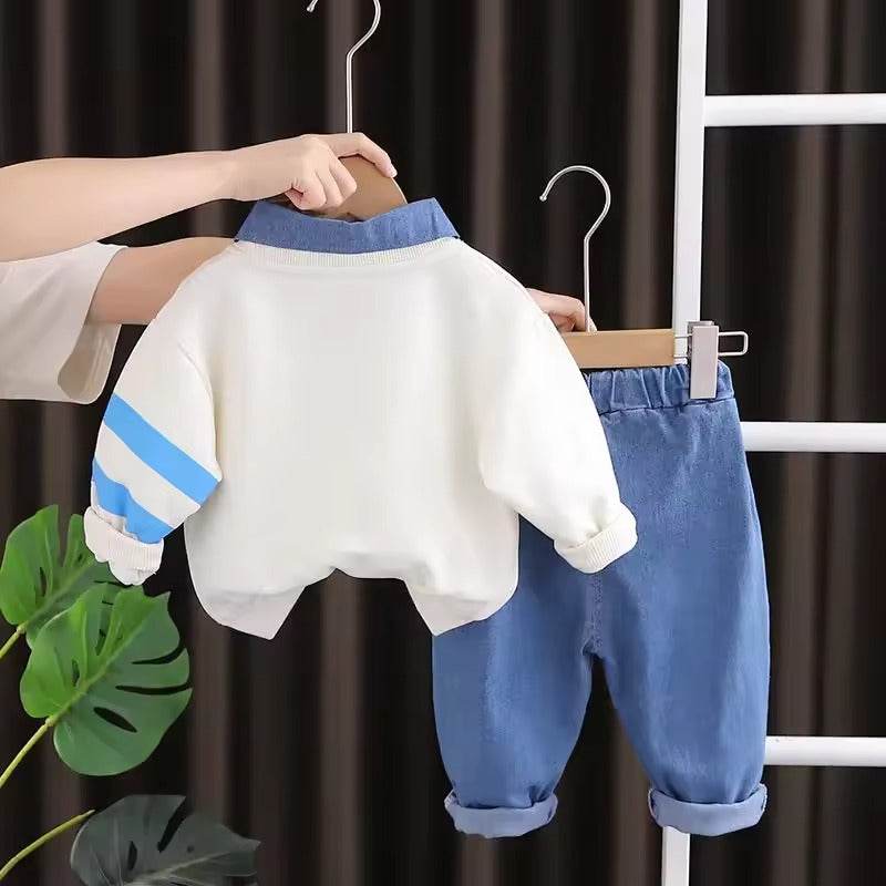Stylish Kids Set (2 Pcs) - A Combination of Comfort and Style with Cute Cartoon Graphics! - IRRAKIDS