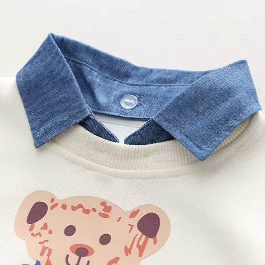 Stylish Kids Set (2 Pcs) - A Combination of Comfort and Style with Cute Cartoon Graphics! - IRRAKIDS