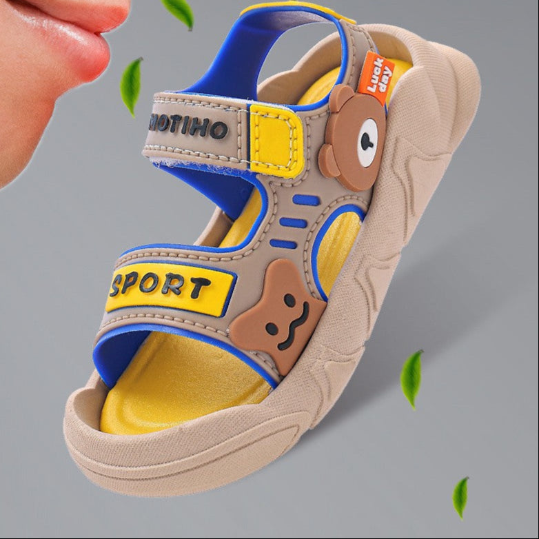 Sandales confortables pour enfants avec un joli motif de dessin animé, légères et adaptées à l'été.