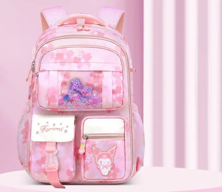 Sacs à dos multi-poches de style coréen pour filles et garçons, sacs d'école imperméables avec ours brodé