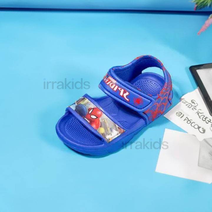 Heroic Webbed Wonders: Boys' Sandals with Dynamic Spider Print - IRRAKIDS