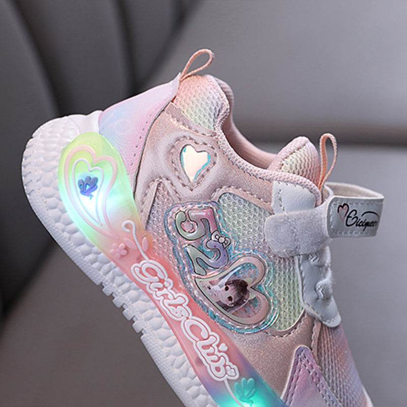 2023 New Breathable Girls LED Lighting Shoes Casual Sports Shoes - IRRAKIDS