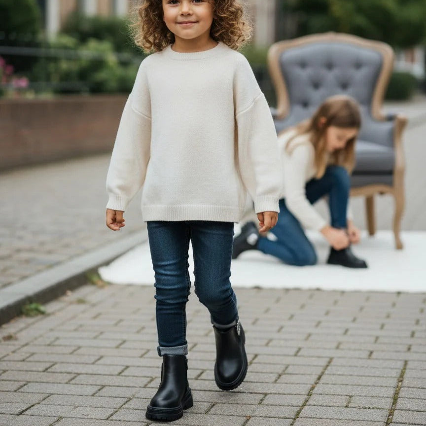 Bottes épaisses pour enfants – Design antidérapant avec fermeture éclair latérale
