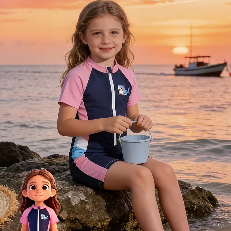 Kids Shark Swim Suit – One-Piece UV Protection Swimwear