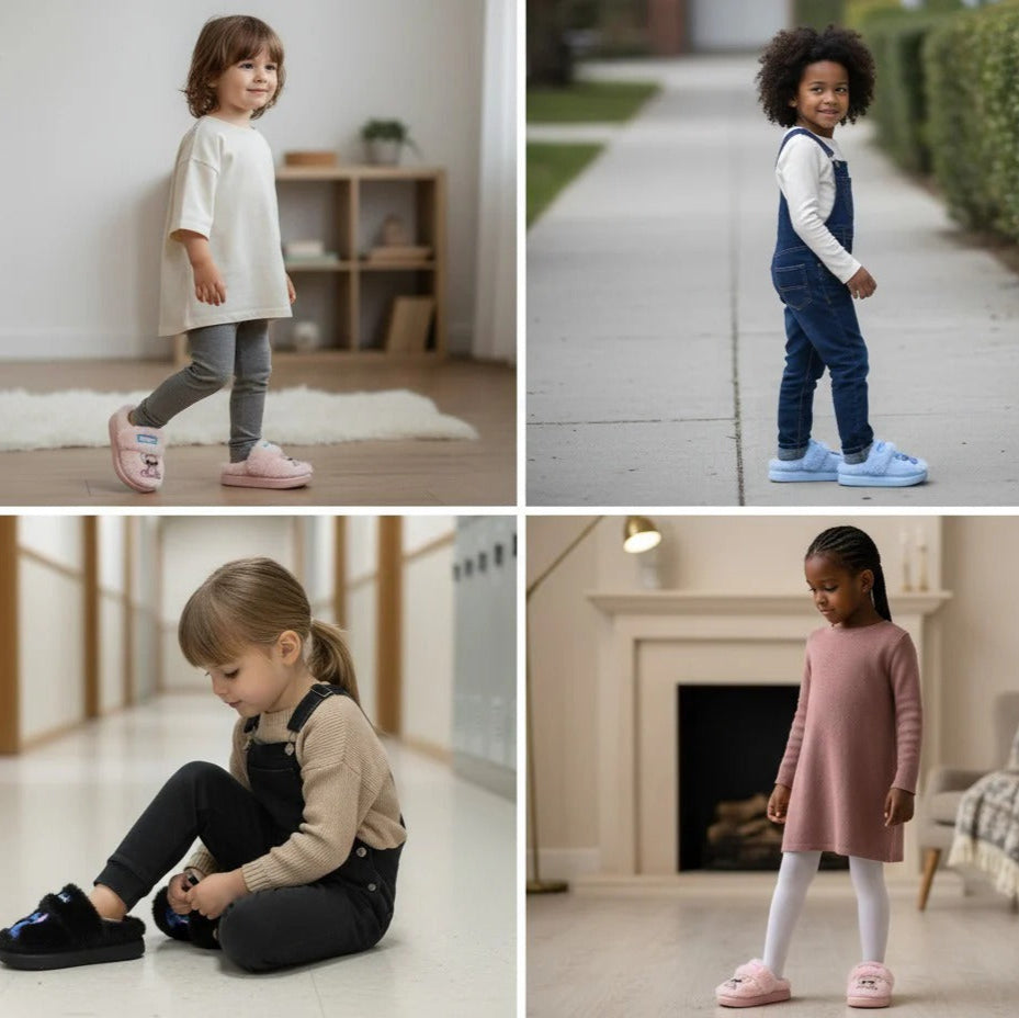 Chaussons à points pelucheux : la sécurité douillette pour les enfants