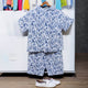 Modern Blue Pattern Kids' Tee and Shorts Set: Trendy Style for Little Fashionistas!