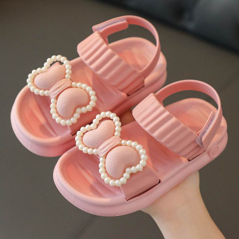 Beach Princess: Little Girls' Net Open-Toe Sandals with Non-Slip Sole - IRRAKIDS