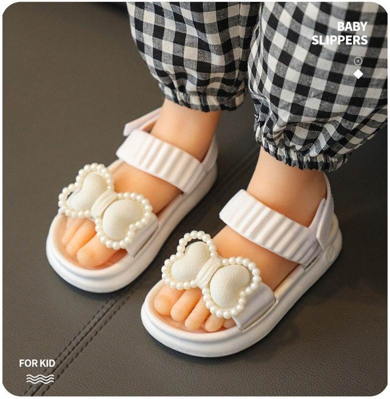 Beach Princess: Little Girls' Net Open-Toe Sandals with Non-Slip Sole - IRRAKIDS