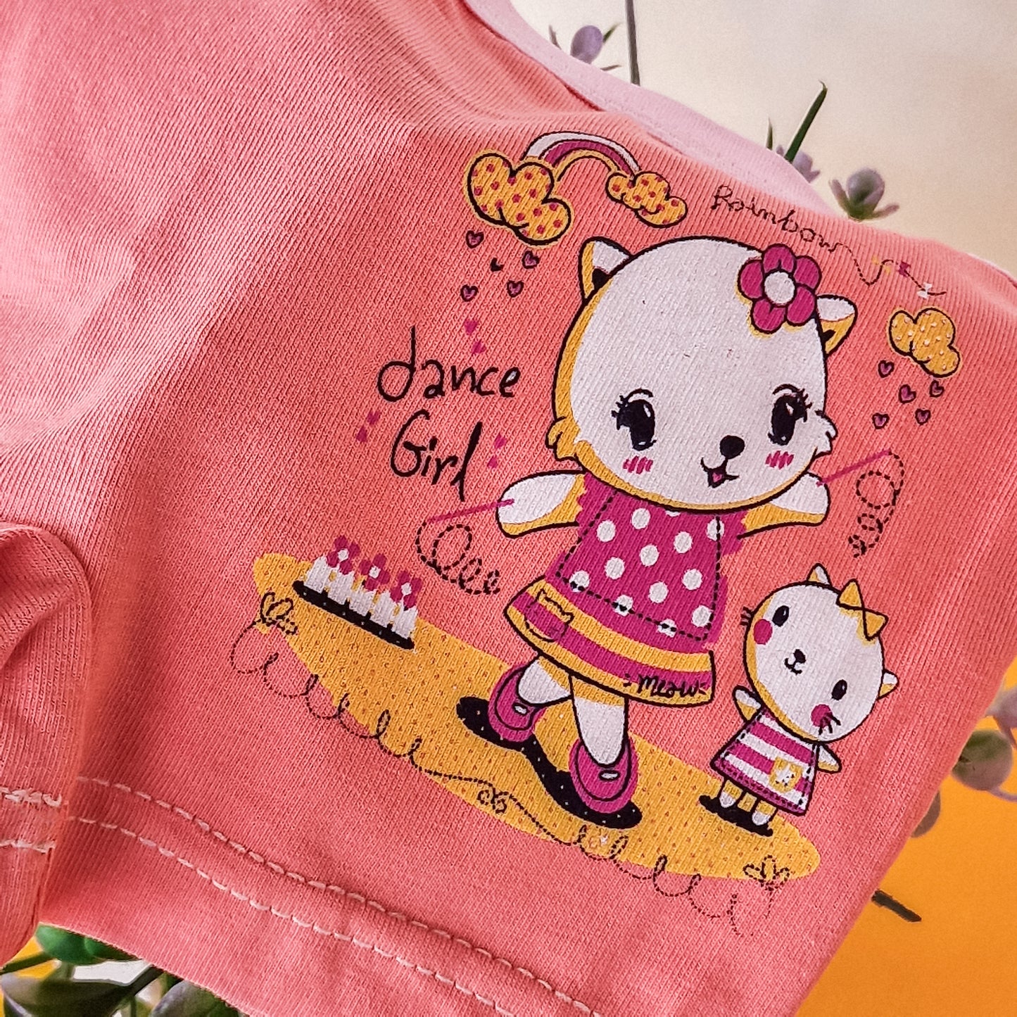 Girls’ Cotton Underwear Set – 2 Printed Shorts & 3 Colorful Socks