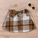 Checkered Charm: Girls' Belted Wool-Blend Skirt