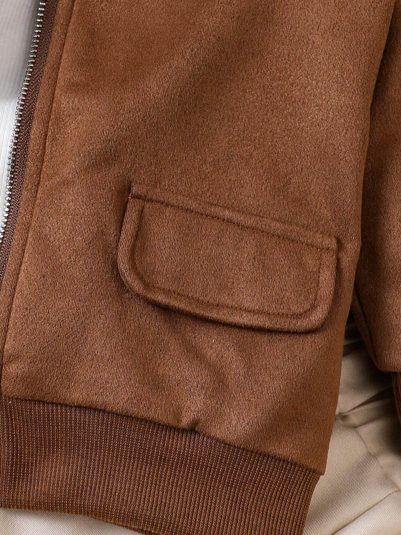 Ensemble élégant veste en daim et pantalon cargo pour bébé garçon – Tenue confortable et tendance pour toutes les saisons