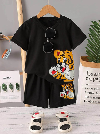 Boys' Tiger Print Two-Piece Set