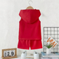Disney Mickey Mouse Boys Sleeveless Hooded T-Shirt & Shorts Summer Co-ord Set – Red