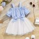 Robe d'été élégante pour fille avec volants – un superbe motif rayé pour les occasions spéciales et les vacances.