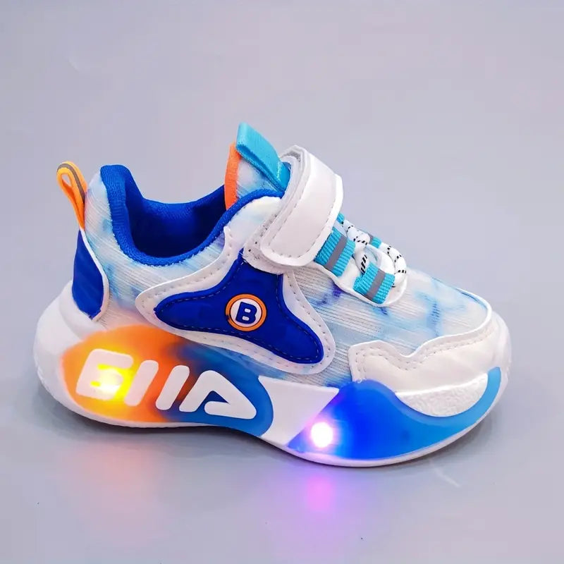 SparkleGlow Kids' LED Light-Up Low Top Sneakers: Illuminate Every Step in Style!