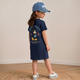 Pure Cotton Girls long shirt– Cartoon Summer home and out Dress with a matching hat