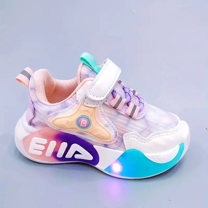 SparkleGlow Kids' LED Light-Up Low Top Sneakers: Illuminate Every Step in Style!