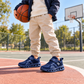 Baskets sport en mesh pour enfant avec bride réglable, détail à lacets et semelle sculptée – Chaussures décontractées pour tous les jours en noir, gris et bleu marine