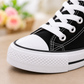 Kids’ Classic High-Top Lace-Up Sneakers in Black and White with Star Patch Details, Contrast Trim, and Timeless Everyday Style for Boys and Girls