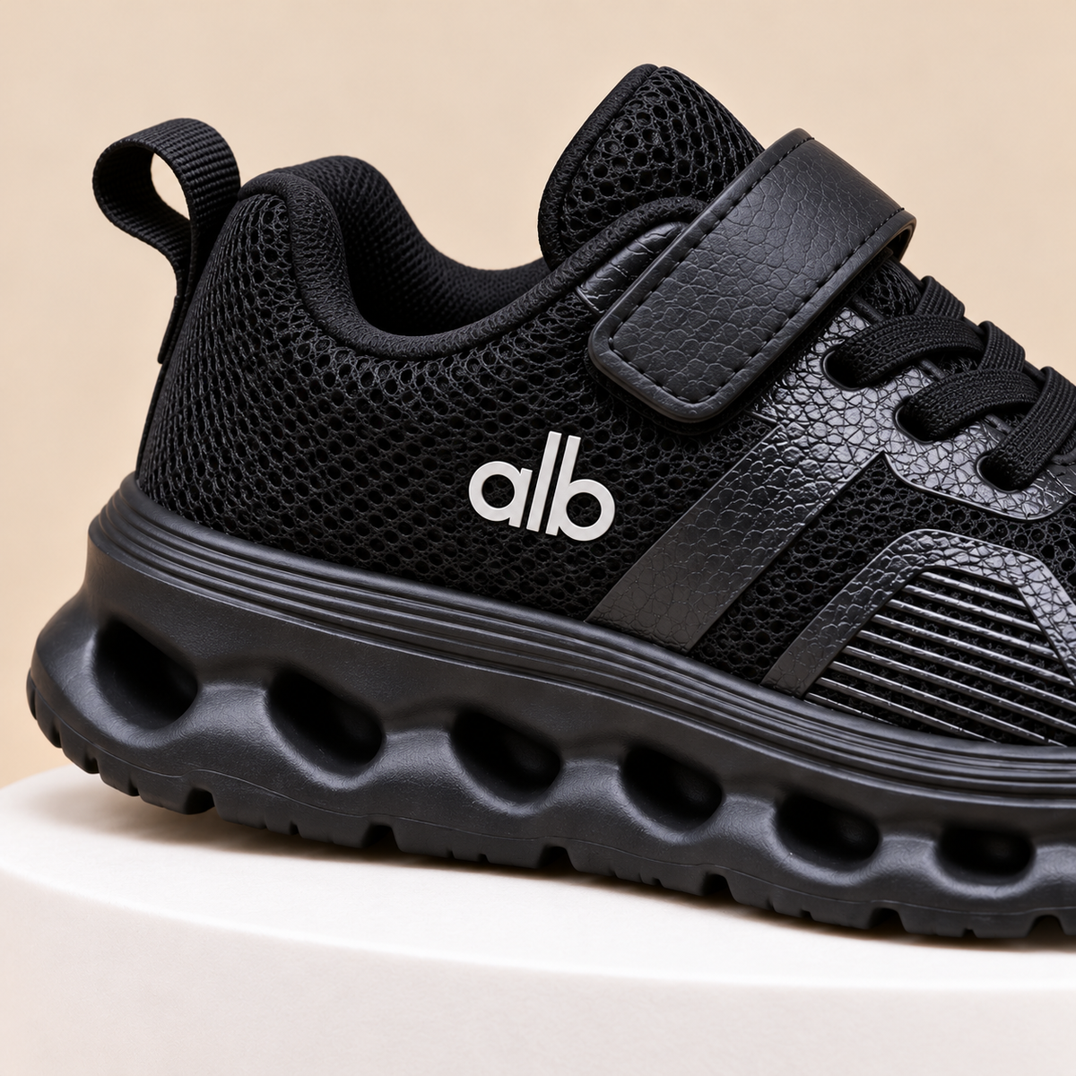 Kids’ Sporty Mesh Sneakers with Sculpted Cutout Soles, Classic Panel Details and Everyday Casual Style in Black, Grey and Navy Blue