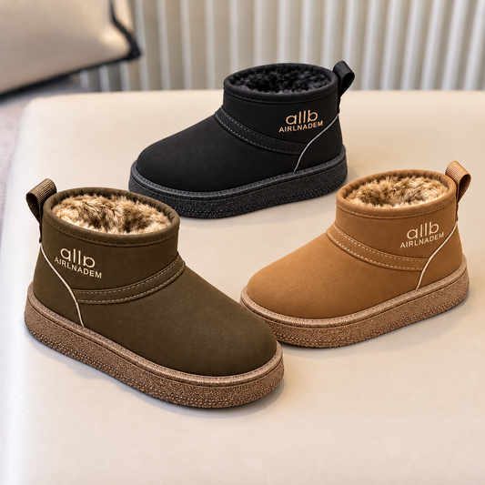 Kids’ Fleece-Lined Ankle Boots with Side Zip