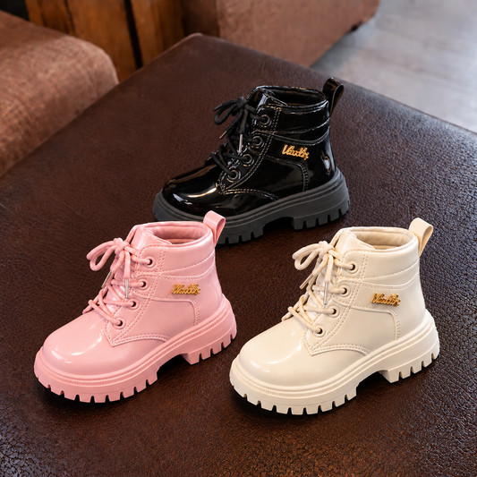 Girls’ Stylish Lace-Up Ankle Boots – Warm, Comfortable & Trendy High-Top Boots with Chunky Non-Slip Sole