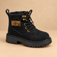 Bottines classiques à lacets pour enfant avec finition effet daim, cols rembourrés et semelles crantées à fort profil –pour les tenues de tous les jours et les sorties spéciales
