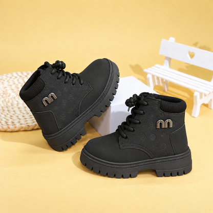 Kids’ Classic Lace-Up Winter Boots – Warm, Stylish & Durable High-Top Shoes